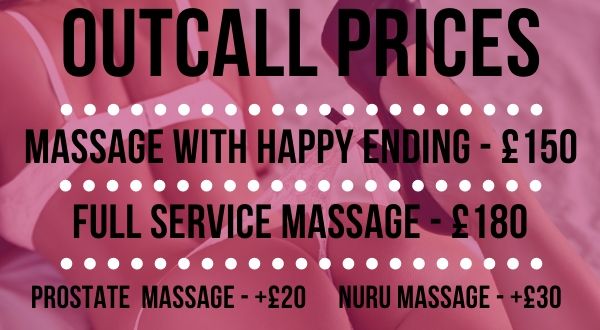List of outcall massage prices